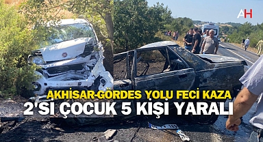 Akhisar Gördes Yolu'nda Trafik Kazası: 2'si Çocuk 5 Yaralı