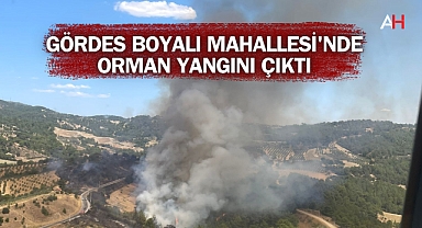 Gördes Boyalı Mahallesi'nde Orman Yangınına Müdahale Sürüyor