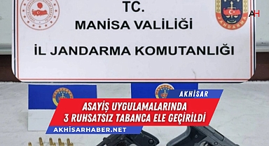 Asayiş Uygulamalarında 3 Ruhsatsız Tabanca Ele Geçirildi