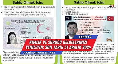 Kimlik ve Sürücü Belgelerinizi Yenileyin: Son Tarih 31 Aralık 2024