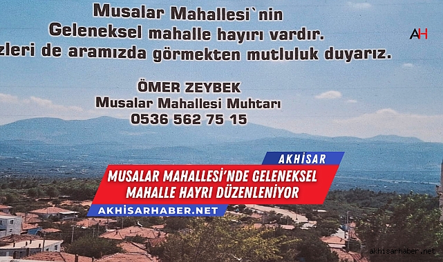 Musalar Mahallesi'nde Geleneksel Mahalle Hayrı Düzenleniyor