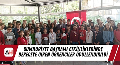 Cumhuriyet Bayramı Etkinliklerinde Dereceye Giren Öğrenciler Ödüllendirildi