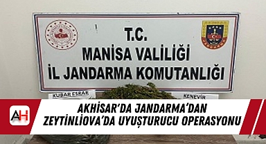 Akhisar'da Jandarma'dan Zeytinliova'da uyuşturucu operasyonu