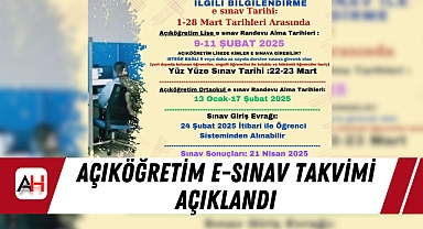 Açıköğretim e-Sınav Takvimi Açıklandı