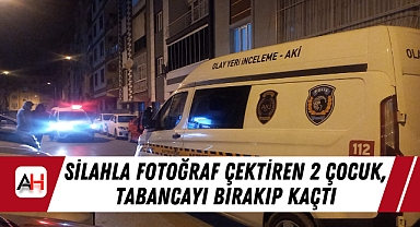 Silahla Fotoğraf Çektiren 2 Çocuk, Tabancayı Bırakıp Kaçtı