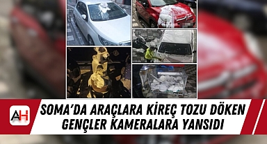 Soma'da Araçlara Kireç Tozu Döken Gençler Kameralara Yansıdı