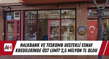 Halkbank ve TESKOMB Destekli Esnaf Kredilerinde Üst Limit 2,5 Milyon TL Oldu