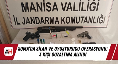 Soma'da Silah ve Uyuşturucu Operasyonu: 3 Kişi Gözaltına Alındı