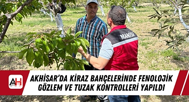 Akhisar'da Kiraz Bahçelerinde Fenolojik Gözlem ve Tuzak Kontrolleri Yapıldı