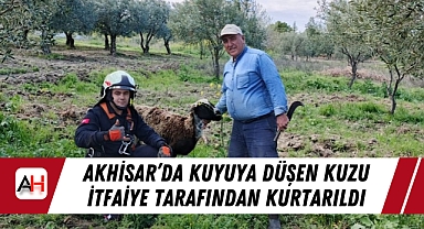 Akhisar'da Kuyuya Düşen Kuzu İtfaiye Tarafından Kurtarıldı