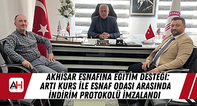 Akhisar Esnafına Eğitim Desteği: Artı Kurs ile Esnaf Odası Arasında İndirim Protokolü İmzalandı