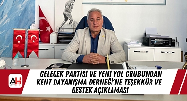 Gelecek Partisi ve Yeni Yol Grubundan Kent Dayanışma Derneği'ne Teşekkür ve Destek Açıklaması