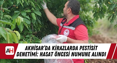 Akhisar'da Kirazlarda Pestisit Denetimi: Hasat Öncesi Numune Alındı