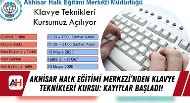 Akhisar Halk Eğitimi Merkezi'nden Klavye Teknikleri Kursu: Kayıtlar Başladı!