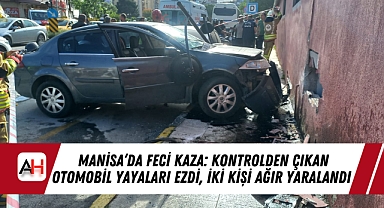 Manisa'da Feci Kaza: Kontrolden Çıkan Otomobil Yayaları Ezdi, İki Kişi Ağır Yaralandı