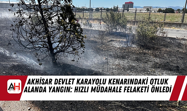 Akhisar Devlet Karayolu Kenarındaki Otluk Alanda Yangın: Hızlı Müdahale Felaketi Önledi