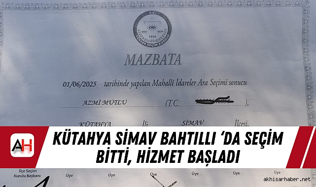 Kütahya Simav Bahtıllı 'Da Seçim Bitti, Hizmet Başladı