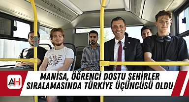 Manisa, Öğrenci Dostu Şehirler Sıralamasında Türkiye Üçüncüsü Oldu