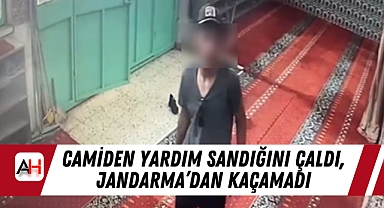 Camiden Yardım Sandığını Çaldı, Jandarma'dan Kaçamadı