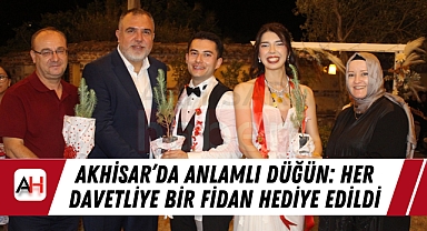 Akhisar’da Anlamlı Düğün: Her Davetliye Bir Fidan Hediye Edildi