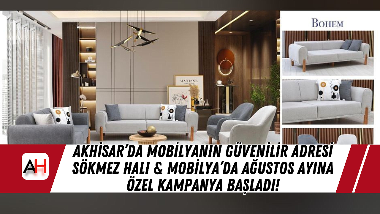 Akhisar’da sadece eski hastane yolunda bulunan Sökmez halı ve mobilya