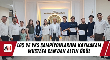 LGS ve YKS Şampiyonlarına Kaymakam Mustafa Can’dan Altın Ödül