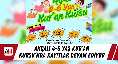 Akçalı 4-6 Yaş Kur'an Kursu'nda Kayıtlar Devam Ediyor