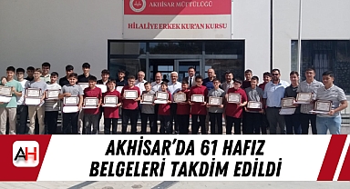 Akhisar'da 61 Hafız Belgeleri Takdim Edildi