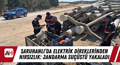 Saruhanlı'da Elektrik Direklerinden Hırsızlık: Jandarma Suçüstü Yakaladı