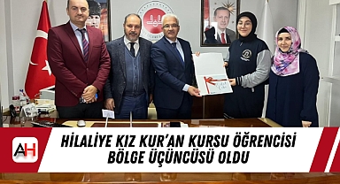 Hilaliye Kız Kur'an Kursu Öğrencisi Bölge Üçüncüsü Oldu