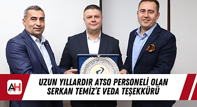 Uzun Yıllardır ATSO personeli olan Serkan Temiz'e Veda Teşekkürü