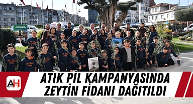 Atık Pil Kampanyasında Zeytin Fidanı Dağıtıldı