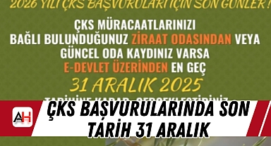 ÇKS Başvurularında Son Tarih 31 Aralık