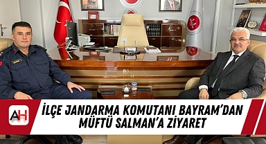İlçe Jandarma Komutanı Bayram’dan Müftü Salman’a Ziyaret