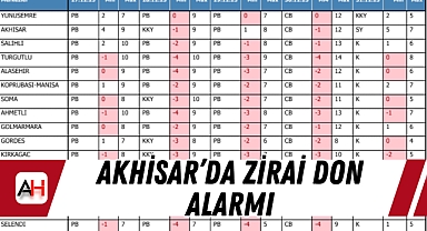 Akhisar'da Zirai Don Alarmı