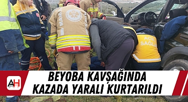 Beyoba kavşağında kazada yaralı kurtarıldı