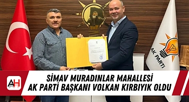 Simav Muradınlar Mahallesi Ak Parti Başkanı Volkan Kırbıyık Oldu