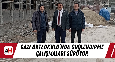 Gazi Ortaokulu'nda güçlendirme çalışmaları sürüyor