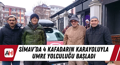 Simav'da 4 kafadarın karayoluyla umre yolculuğu başladı
