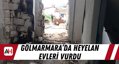 Gölmarmara’da heyelan evleri vurdu