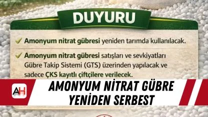 Amonyum Nitrat Gübre Yeniden Serbest