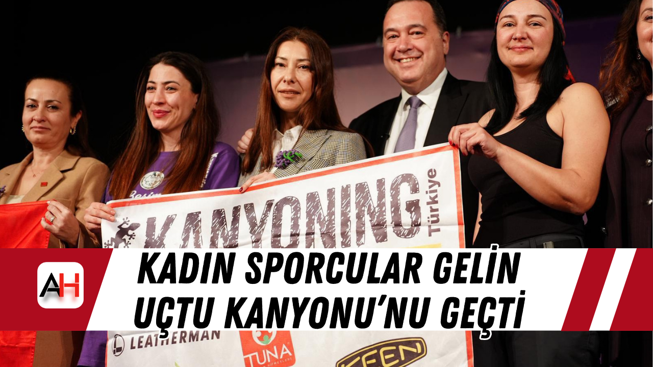 Kadın sporcular Gelin Uçtu Kanyonu’nu geçti
