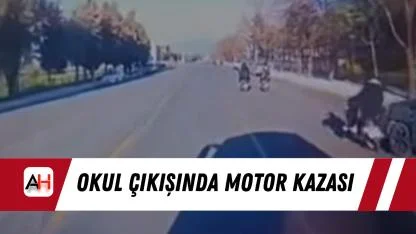 Okul Çıkışında Motor Kazası