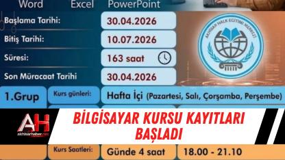 Bilgisayar Kursu Kayıtları Başladı