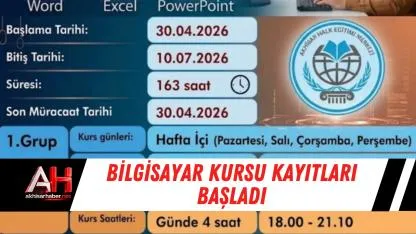 Bilgisayar Kursu Kayıtları Başladı