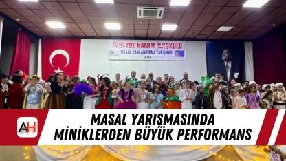 Masal yarışmasında miniklerden büyük performans