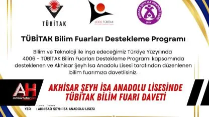 Akhisar Şeyh İsa Anadolu Lisesinde TÜBİTAK bilim fuarı daveti