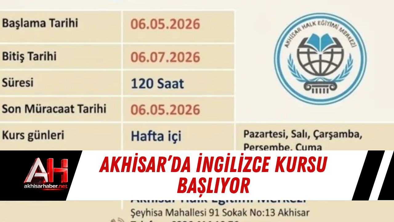 Akhisar’da İngilizce kursu başlıyor