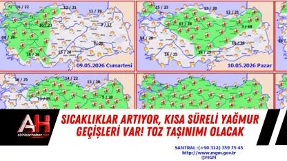 Sıcaklıklar artıyor, kısa süreli yağmur geçişleri var! Toz taşınımı olacak