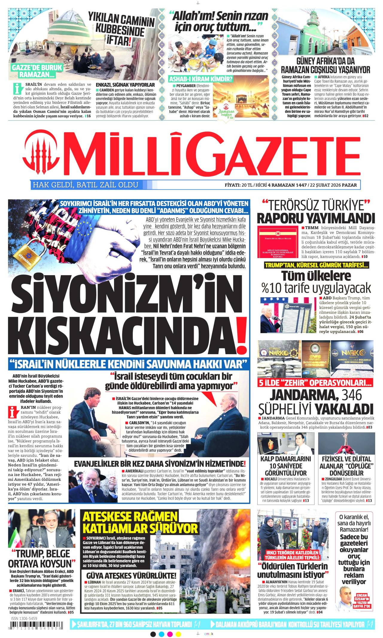 Milli Gazete Gazete Manşeti